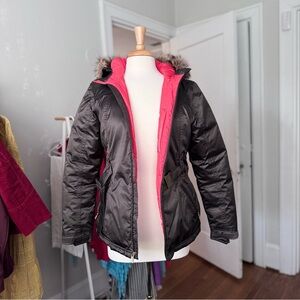 North Face Gotham Down Jacket F14 | Grey & Coral | NWOT